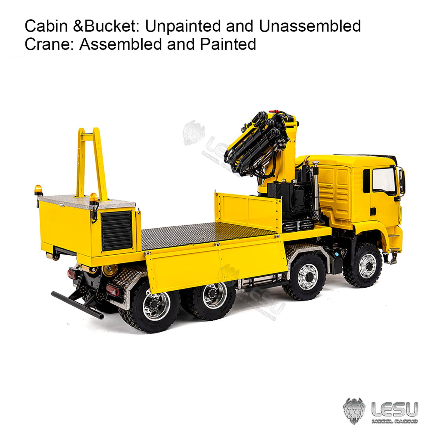 LESU 1/14 RC Hydraulic Roll on off Dumper Truck Crane Unassembled Plastic TGS Cabin Metal 8x8 Chassis Electric Tipper Axles Lock