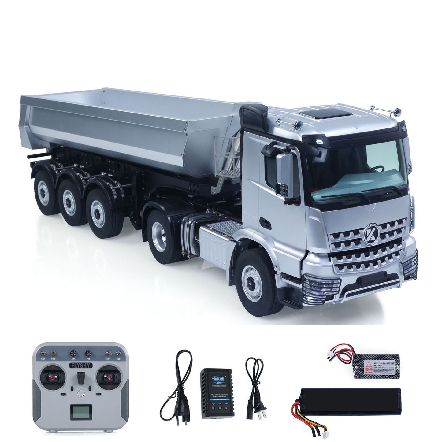 US STOCK Kabolite RTR Car 1/14 4X4 RC Tractor Truck 3Axles Electric Lifting Dump Trialer