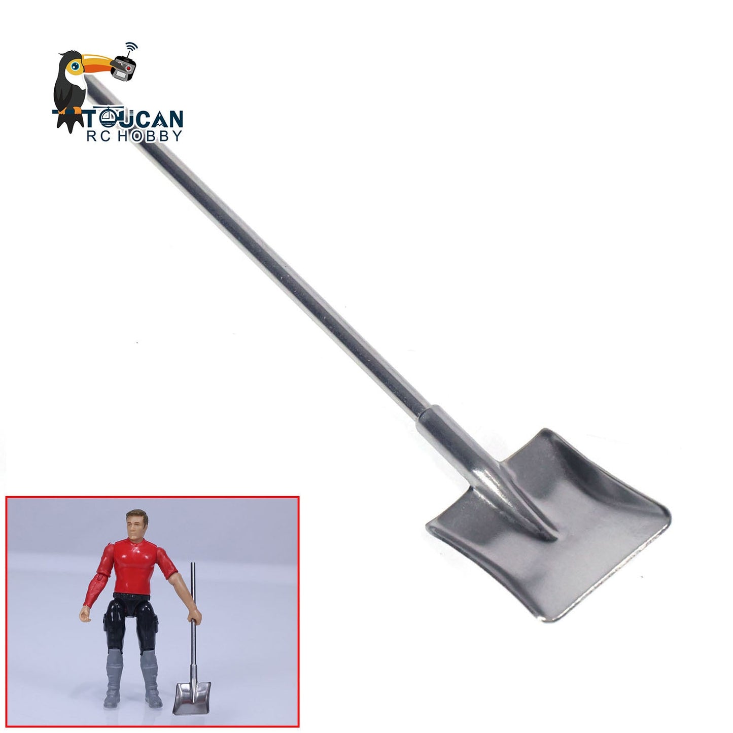 LESU 1/14 Metal Square Round Spade Handle Metal Wheelbarrow for RC Trucks Construction Vehicles DIY Spare Parts Cars Model