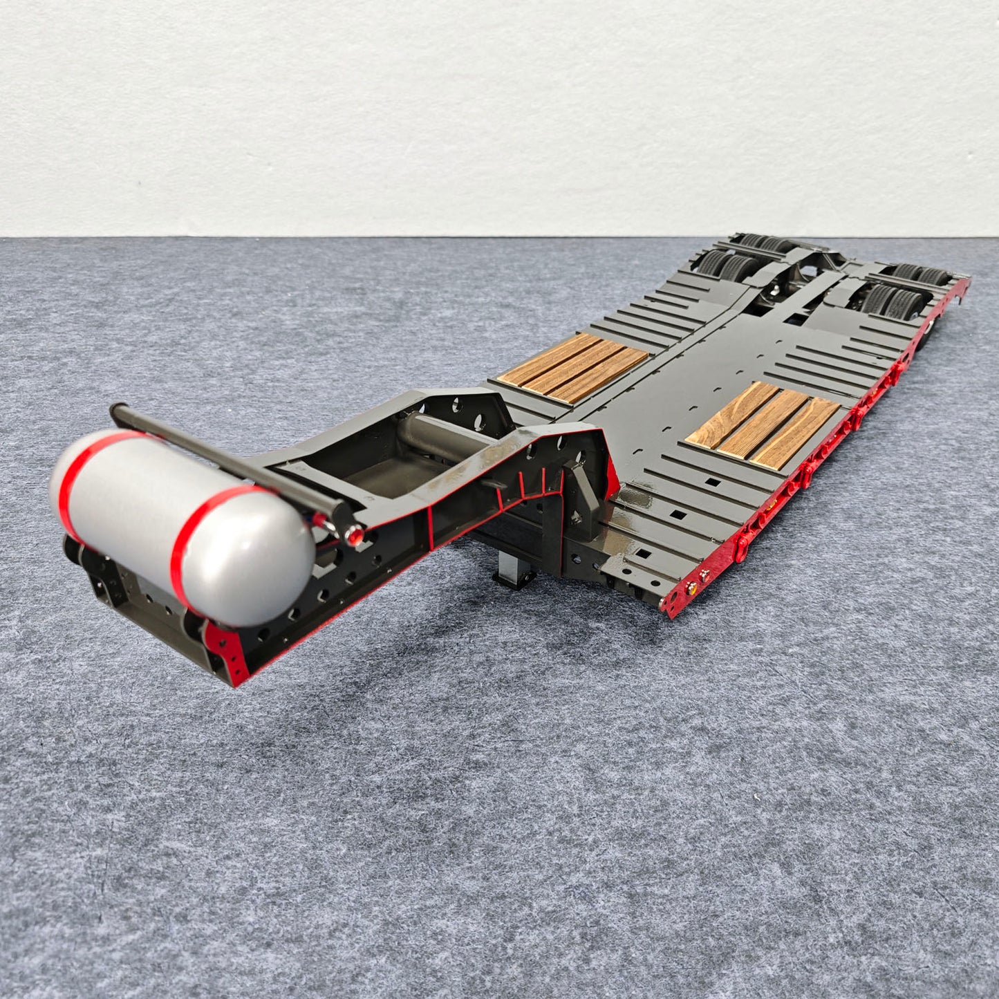 2-Axles Metal Trailer Lowboy Gooseneck for 1/14 TAMIYA RC Tractor Truck Radio Control Vehicle DIY Model Lorry Car Excavator