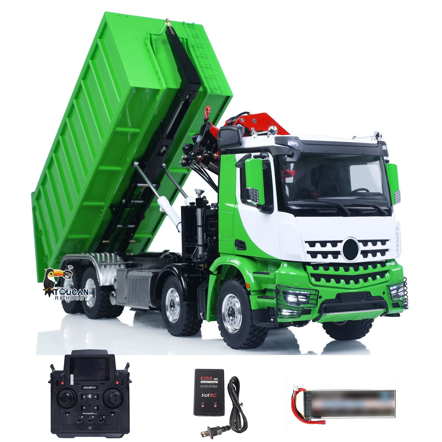 Metal LESU 1/14 RC Hydraulic Crane Dump Truck 8x8 RTR Car 3348 Dumper Waste Bin PL18EV Remote Controller Vehicle 2-Speed Gearbox