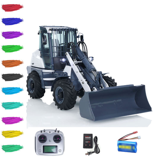 LESU Metal 1/14 RTR Hydraulic RC Loader AOUE MCL8 RTR Radio Control Car Sound Lights Constraction Car FlySky I6S Light Sound Battery Charger