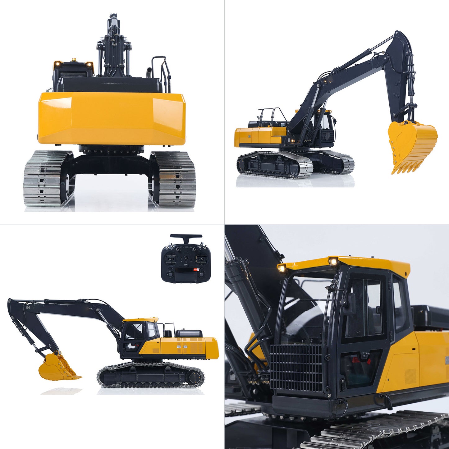 Super Frog Metal 1/14 RC Hydraulic Excavator E400 Standard Type Remote Control Digger Model 3 Pumps 4CH Valve Frsky X14 Radio