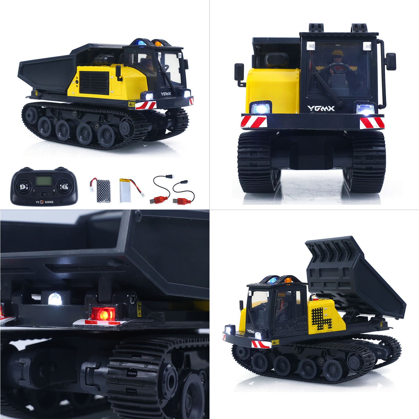 Fast Shipping 1/50 T14R Panther RTR Electric RC Crawler Dump Truck Construction Vehicle Tracked Tipper Finished Model Toys Lights Sounds Unit