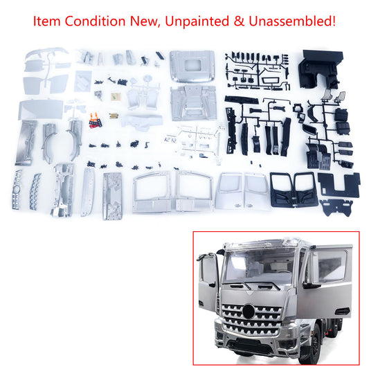 1/14 Unpainted BZ Metal Cabin Kits for RC Tractor Truck Remote Control Dumper Tipper Openable Door No Light System DIY Model