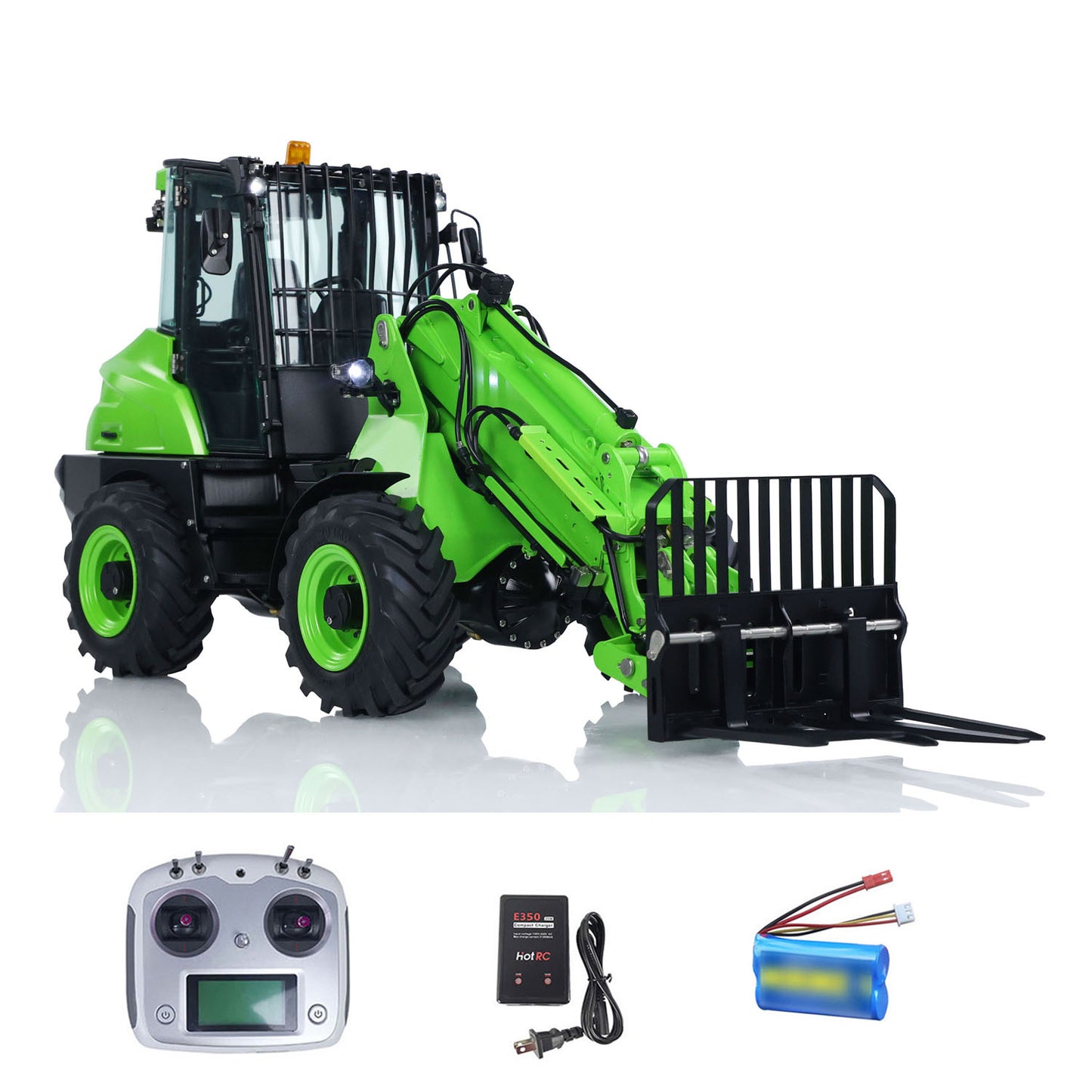 Metal LESU RTR 1/14 Hydraulic RC Telescopic Arm Loader AT1050 Forklift Truck I6S Radio Control Car Constraction Vehicle Battery Light Sound