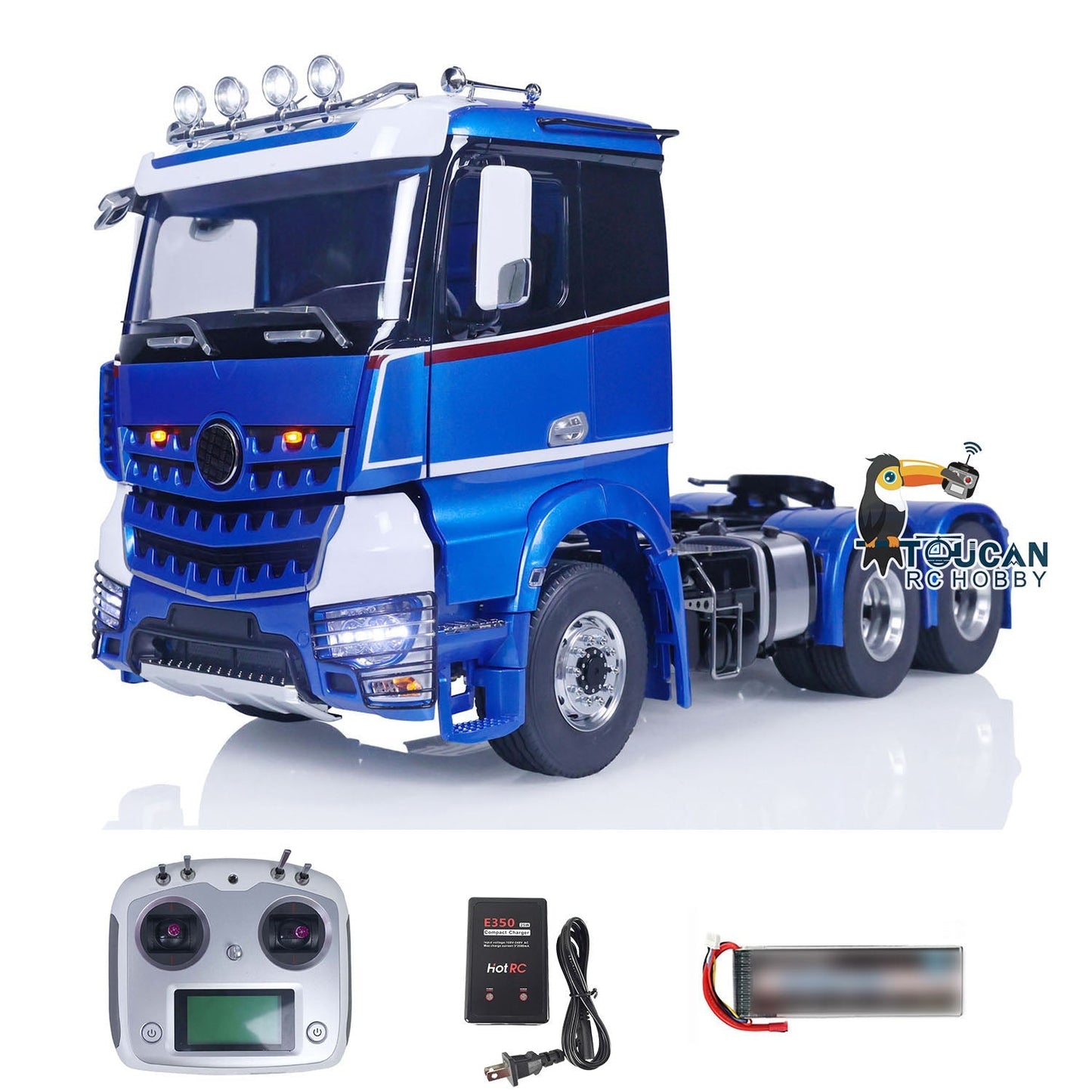 TOUCAN 1/14 6x6 RC Tractor Truck Simulation I6S RTR Remote Controlled Car Model Roof Sounds Lights ESC Servo Motor