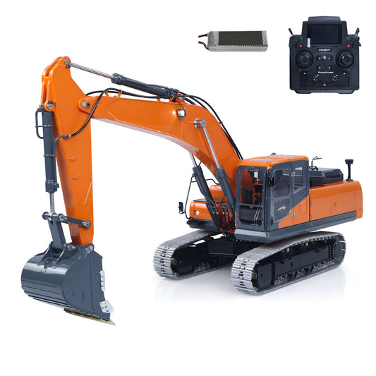LESU Aoue DX350LC 1/14 Remote Control Digger Metal RC Hydraulic Excavator RTR Model 3CH Valve 4MPA Pump PL18EV Lite Battery Constraction Vehicle