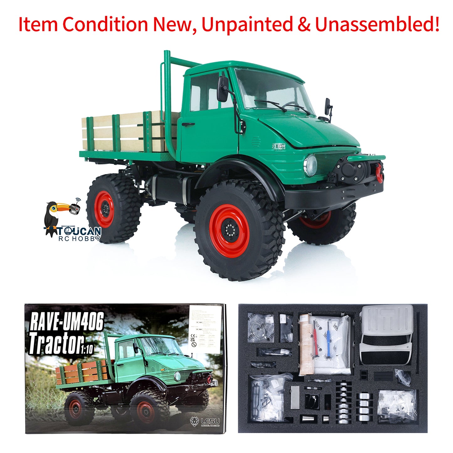 LESU 1/10 U406 RC Off-Road Vehicles for 4x4 Truck Remote Control Climbing Car Hobby Model DIY Vehicle 433x238x248mm