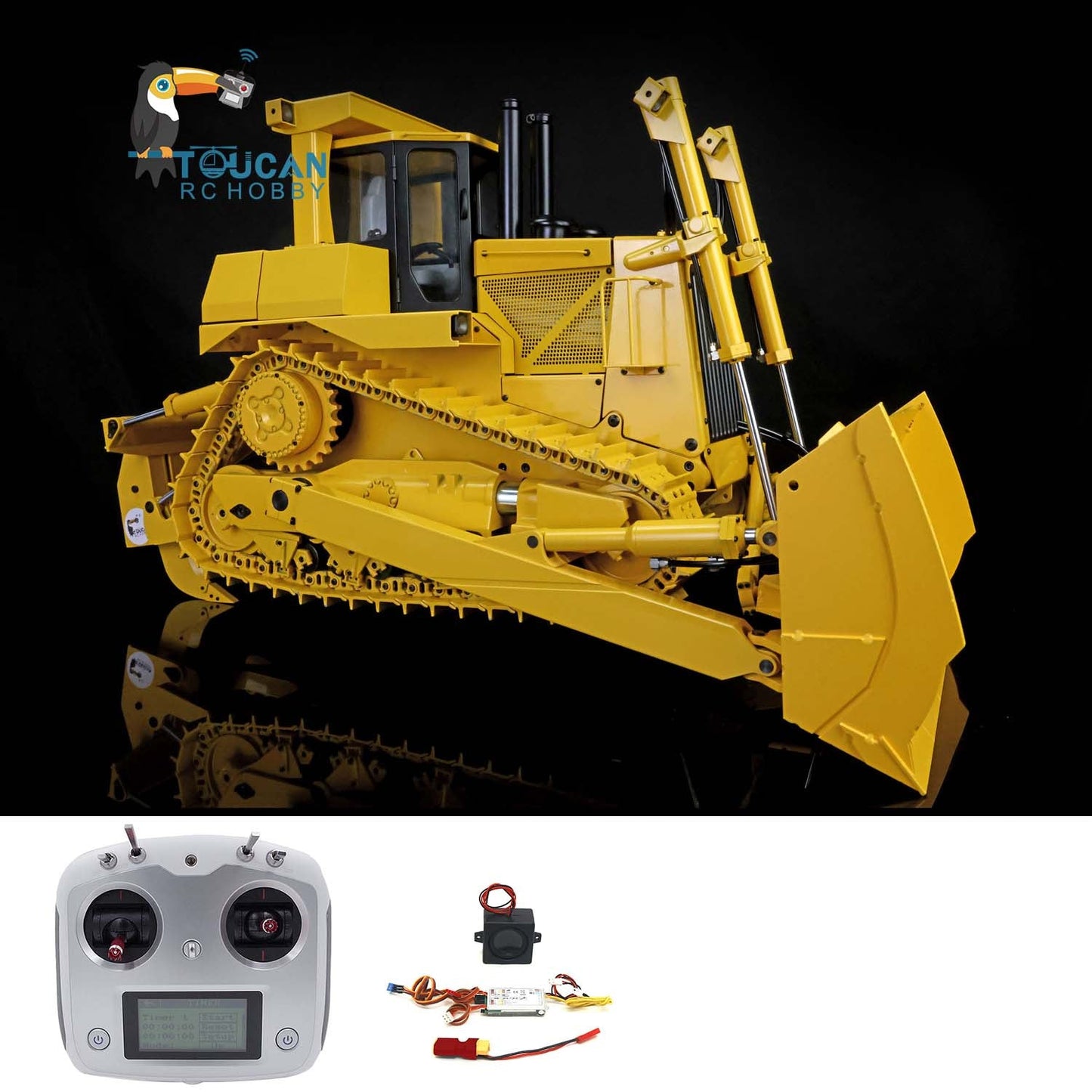 JDModel Metal 1/14 DXR2 RC Hydraulic Bulldozer Remote Controlled Dozer W/ New Sound Module Simulation Model PNP/RTR Optional Versions