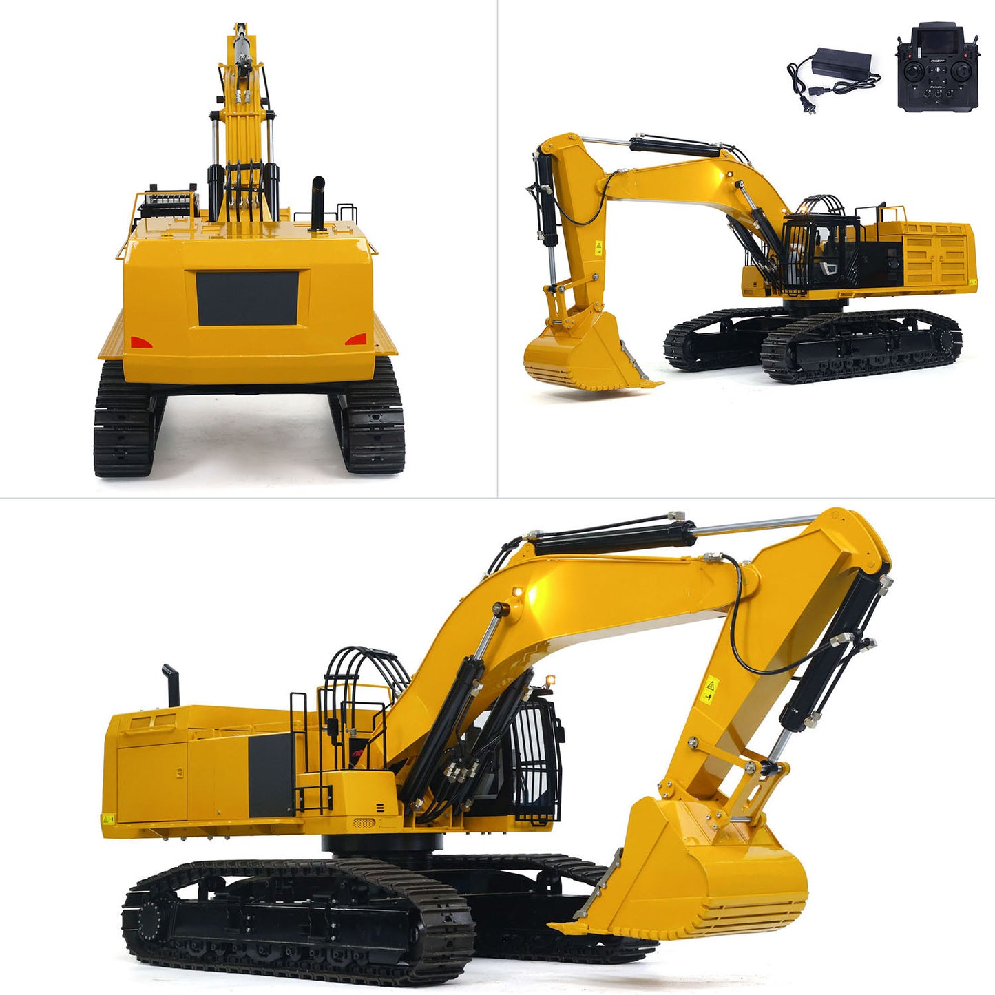 1/8 Metal Remote Control Hydraulic Excavator 390F Heavy Duty 3CH Valves RC Construction Vehicle Models Flysky PL18EV Radio Engineering Machine