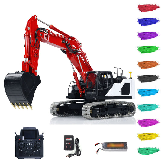 LESU AOUE LR945 3-Arm 1/14 LESU RC Hydraulic Excavator RTR Metal Construction Vehicle Models Radio Control Digger Engineering Machine FlySky PL18EV
