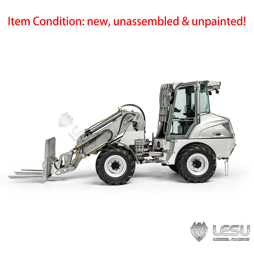 LESU 1/14 AT1050 RC Hydraulic Fork Radio Controlled Loader Telescopic Arm Car Kits Metal Shovel Rake Sieve Bucket Gripper Fork