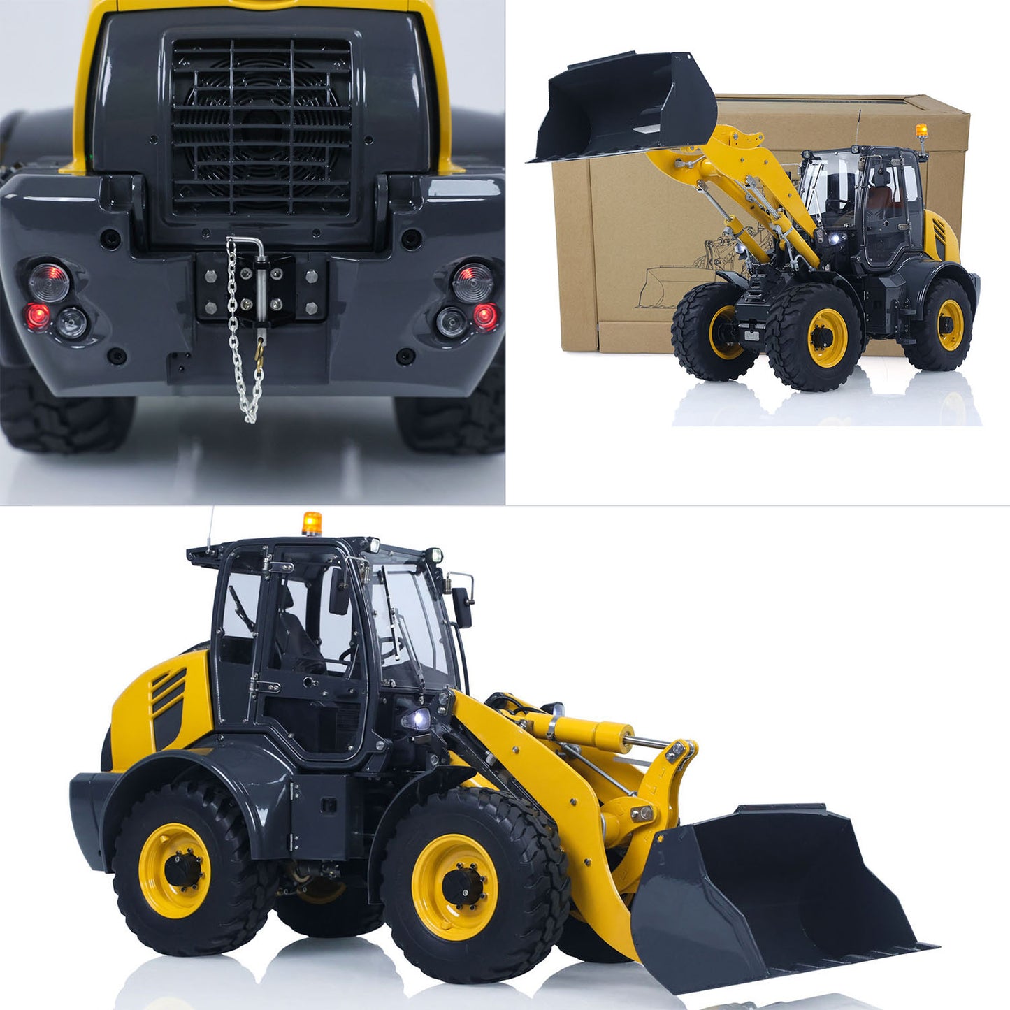 LESU PNP 1/14 4X4 RC Hydraulic Loader Aoue WA100M-8 Metal Remote Control Construction Vehicle Model 4CH Valve Axle Lock Sound Light Assembled