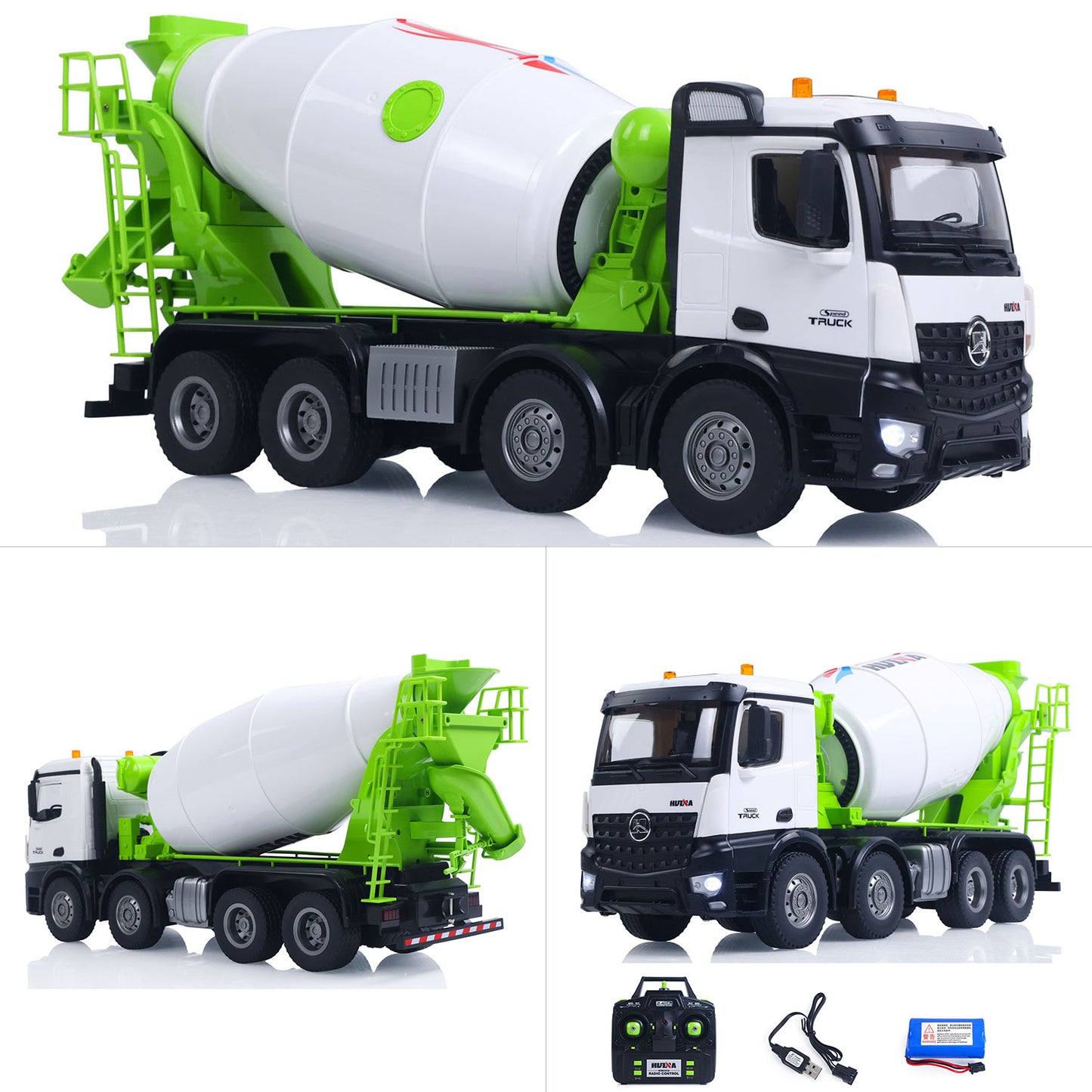 Fast Shipping Metal 1/14 RC Mixer Truck RTR 2.4GHz Radio 12CH Light Sound Effects Remote Control Agitating Lorry Finished Model Toys Battery