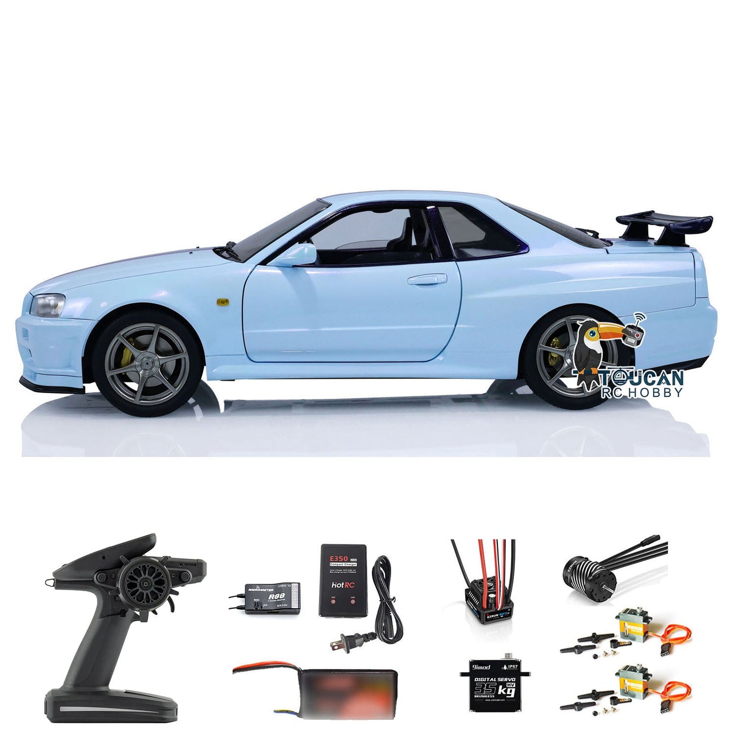 Capo 1:8 4x4 RC Drift Car Remote Control Roadster RTR R34 High-speed Hobby Model DIY Toys Brushless Motor Assembled Painted