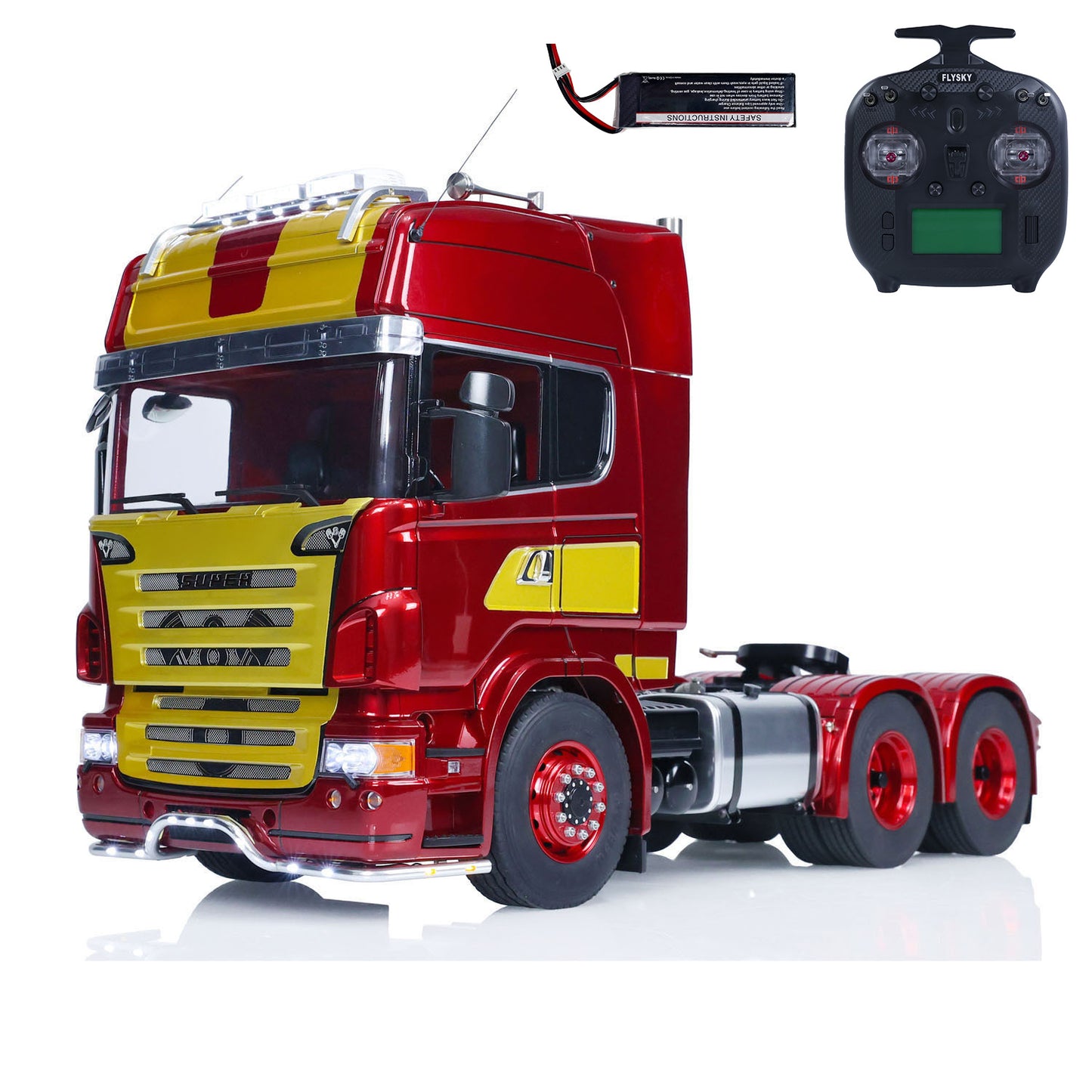 TOUCAN 1/14 6x6 RC Tractor Truck Remote Controlled Trailer Toy Car 2-speed Gearbox Metal Chassis Hobby Model Servo ESC