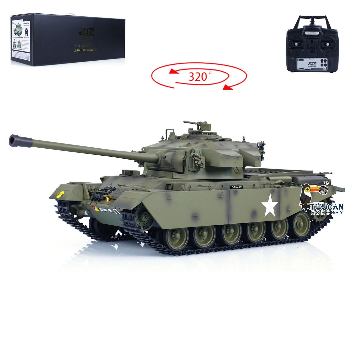 1/16 Tongde RC Infrared Battle Tank Remote Controlled Panzer Centurion MK5 Electric Tanks Combat System Painted Assembled Model