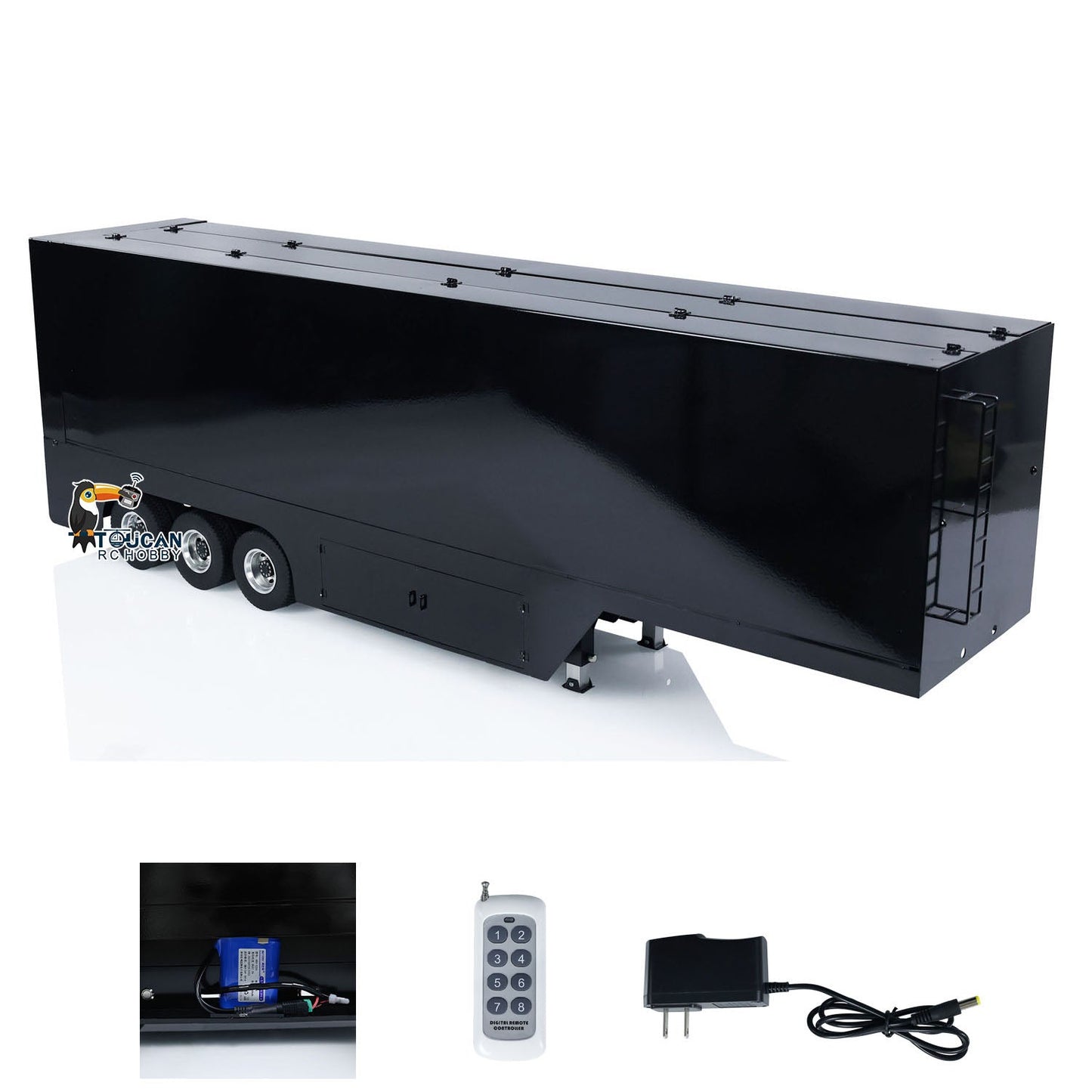 1/14 Metal RC Mobile Stage Vehicles Remote Controlled Roadshow Trailer Truck Painted Assembled for Performance Hobby Model