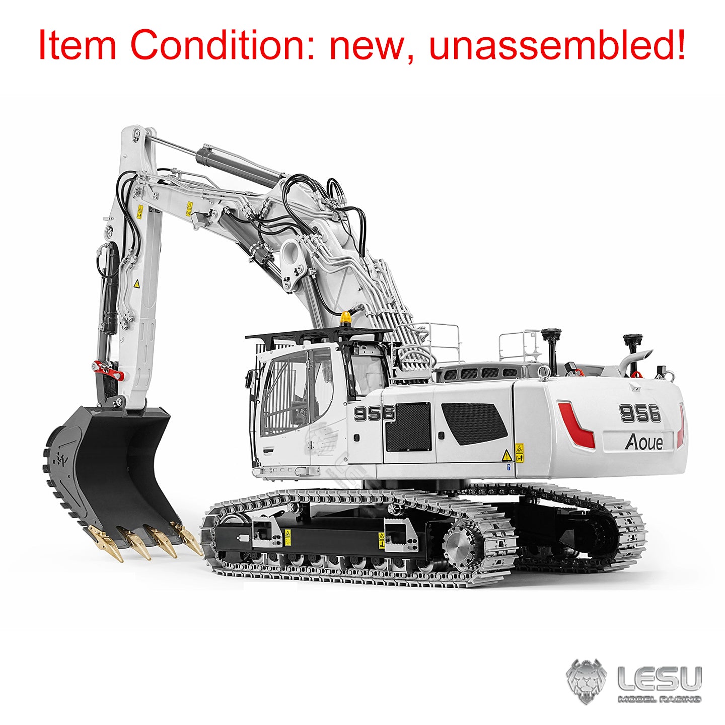 LESU 1/14 3 Arms Remote Control Metal Hydraulic Excavator Aoue LR956 KIT RC Digger Model 7CH Valve GPS 4MPA Dual Pumps Light ESC Unassembled
