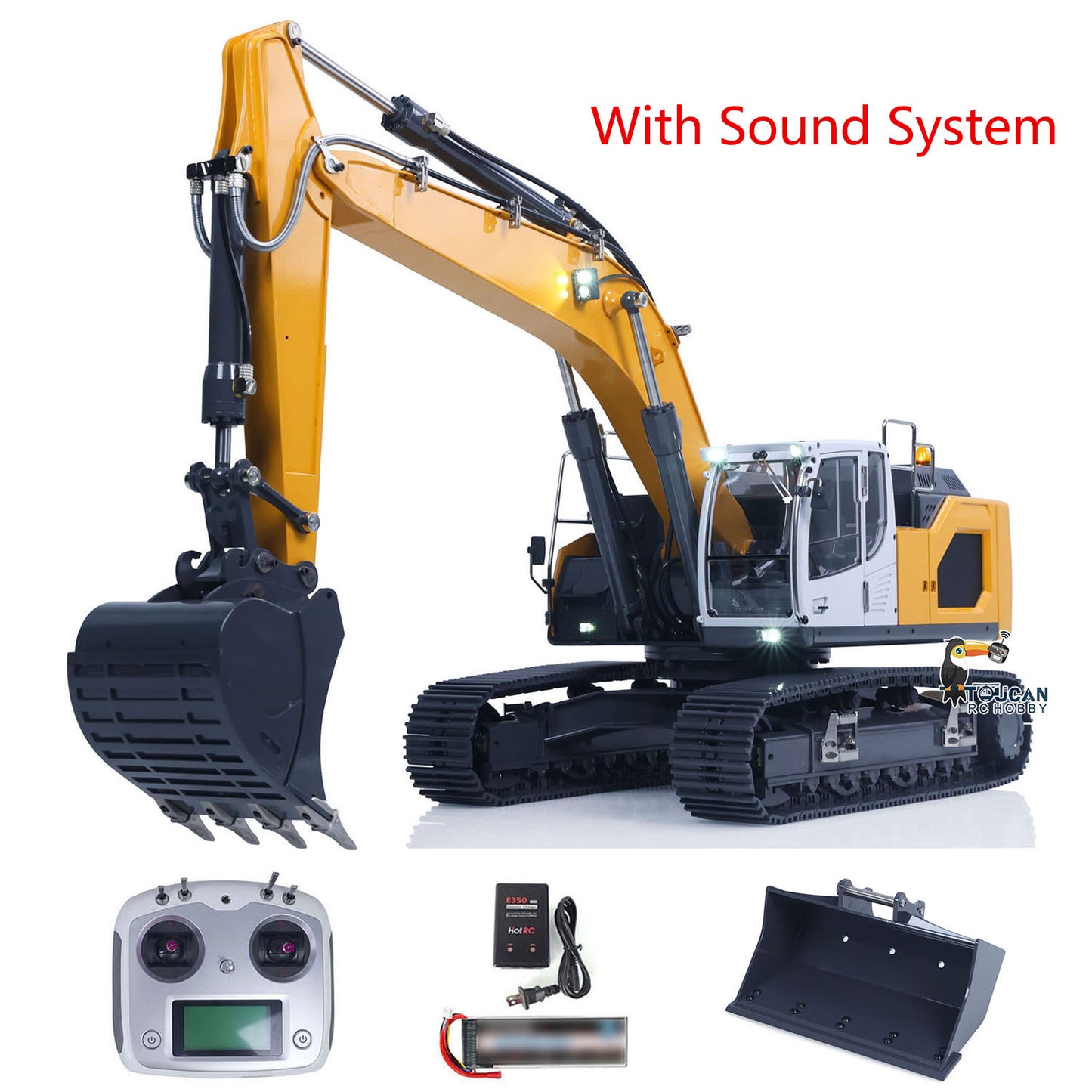 US STOCK LR945 1/14 RC Hydraulic Excavator RTR Metal Radio Control Construction Vehicles