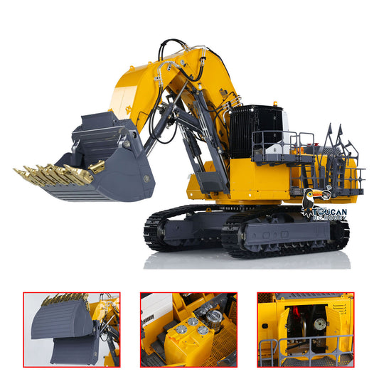 1/14 LESU AOUE 9150 RC Hydraulic Double Pump Excavator Light System Heavy Shovel Painted Construction Car