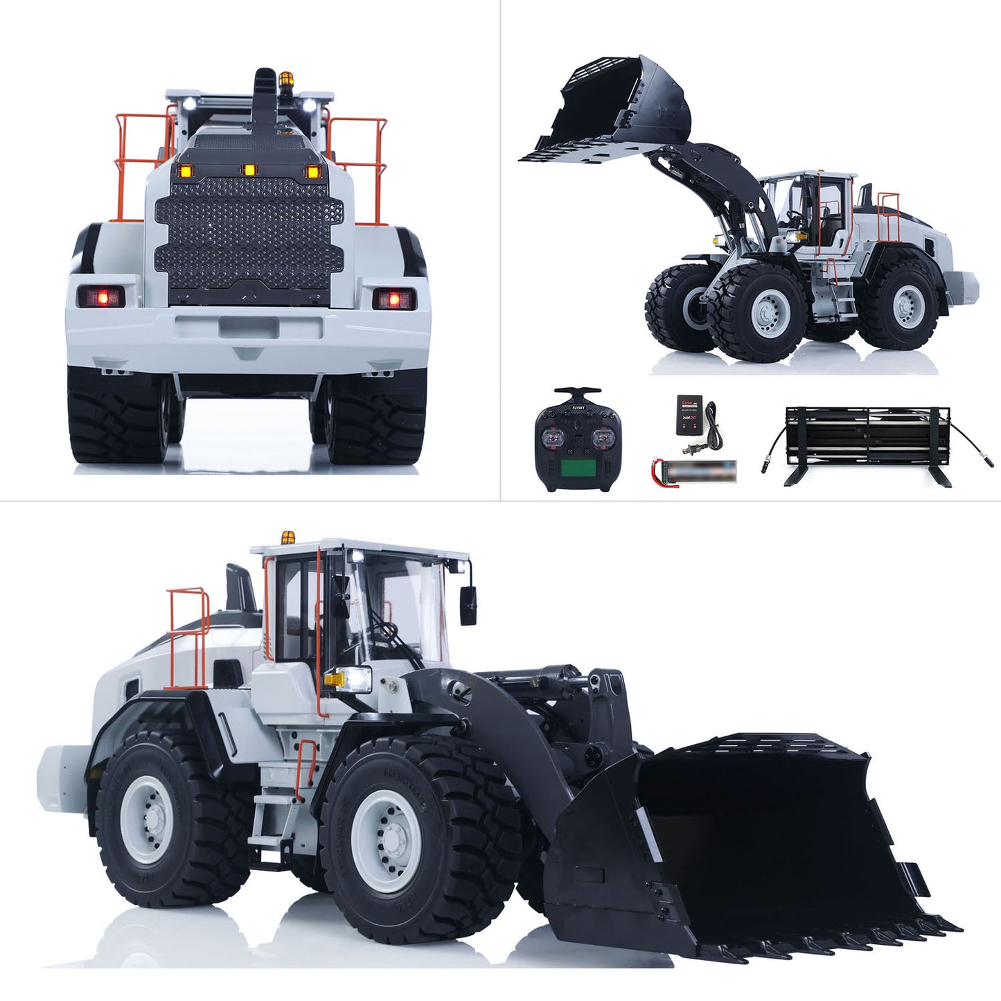 MTRC 1/14 RC Hydraulic Loader E260L Metal Radio Controlled Construction Vehicles Flysky ST8 Radio Brushless Motor LCD Screen Ready to Run