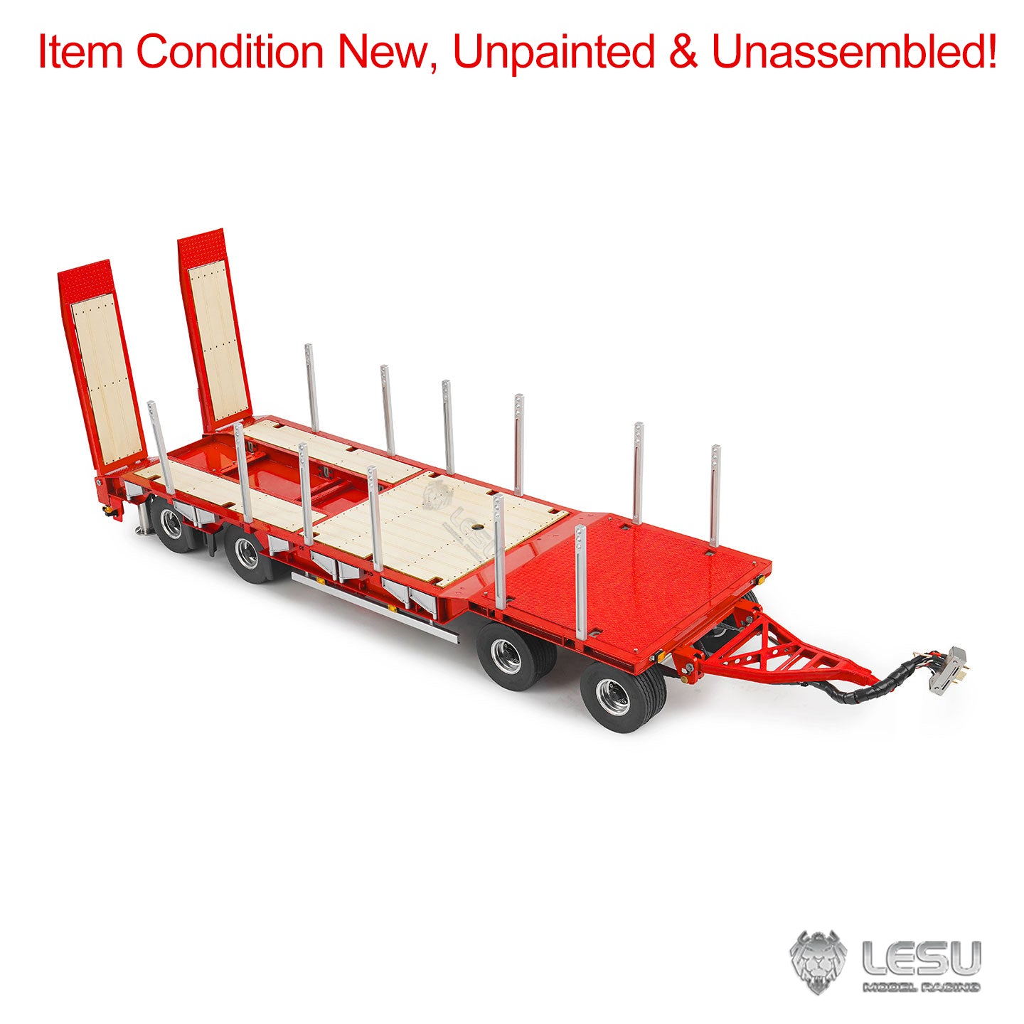 LESU A0049 1/14 Metal Hydraulic Lifting Tailboard Trailer Rear Support Legs 2CH Valve Pump for RC Tractor Truck DIY Lorry Excavator