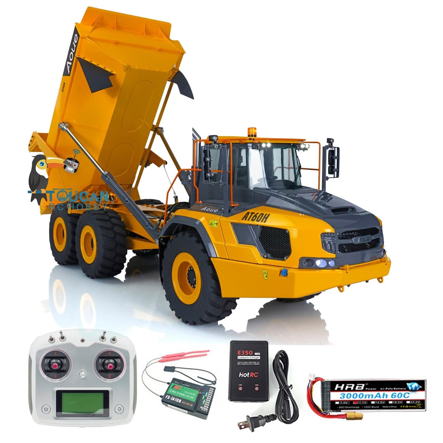 LESU 1/16 Aoue-AT60H 6*6 Metal RC Hydraulic Articulated Truck RTR Radio Control Car Model Light Sound System ESC Motor Servo