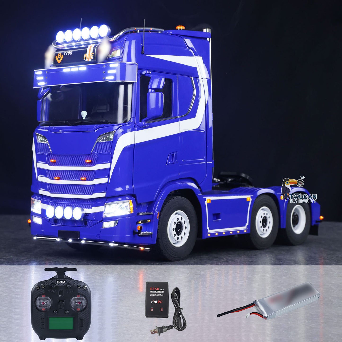 TOUCAN 770S 1/14 RC Tractor Truck 6X6 Metal Chassis Axle Locks RTR 3Speed Lorry Car Smoke Sound Light Unit Cabin Suspension ST8