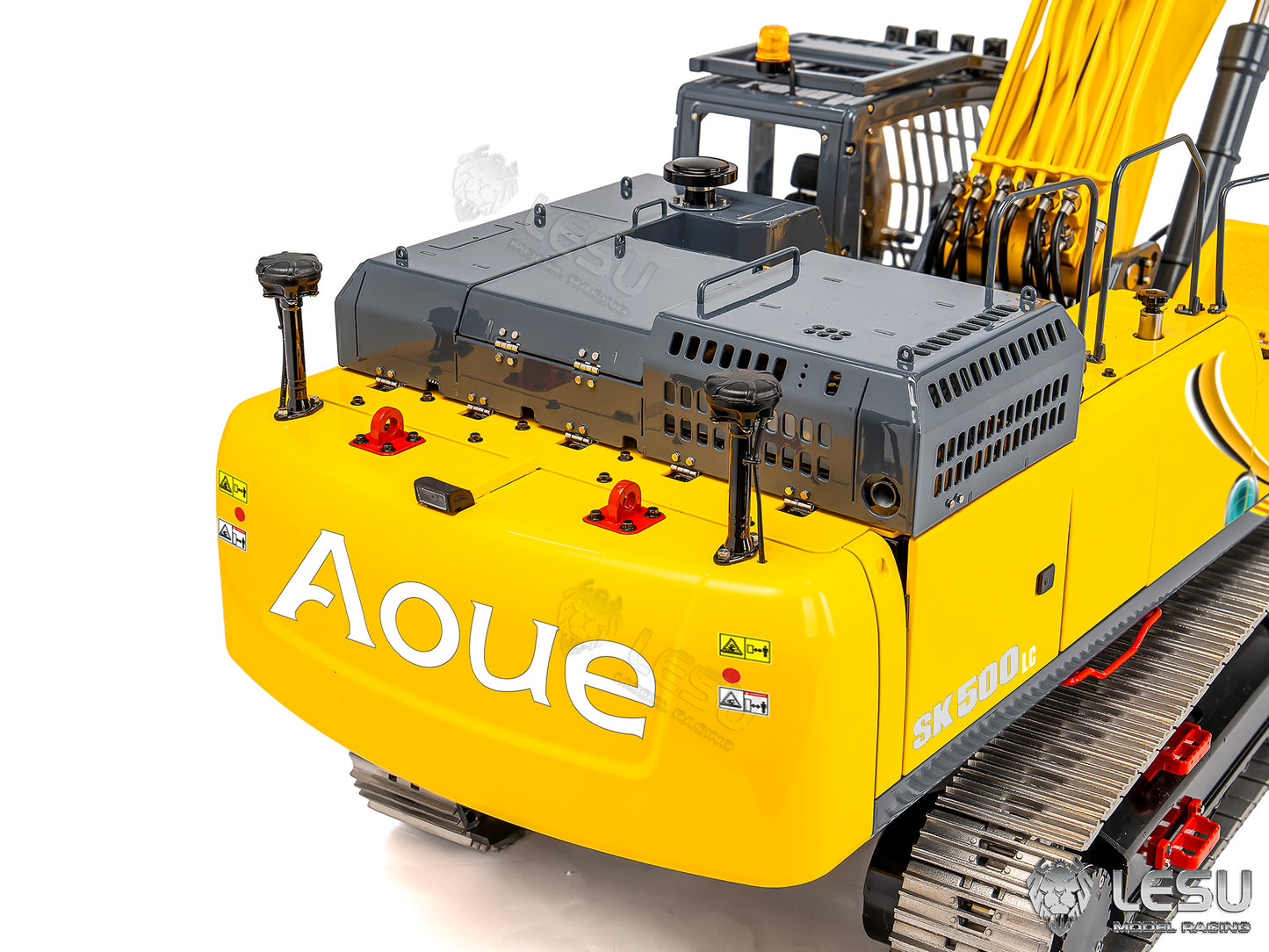 Metal LESU 1/14 Remote Control Hydraulic Tracked Excavator SK500 RC Digger 6CH Valve 3MAP Pump Brass Relief Valve Light System