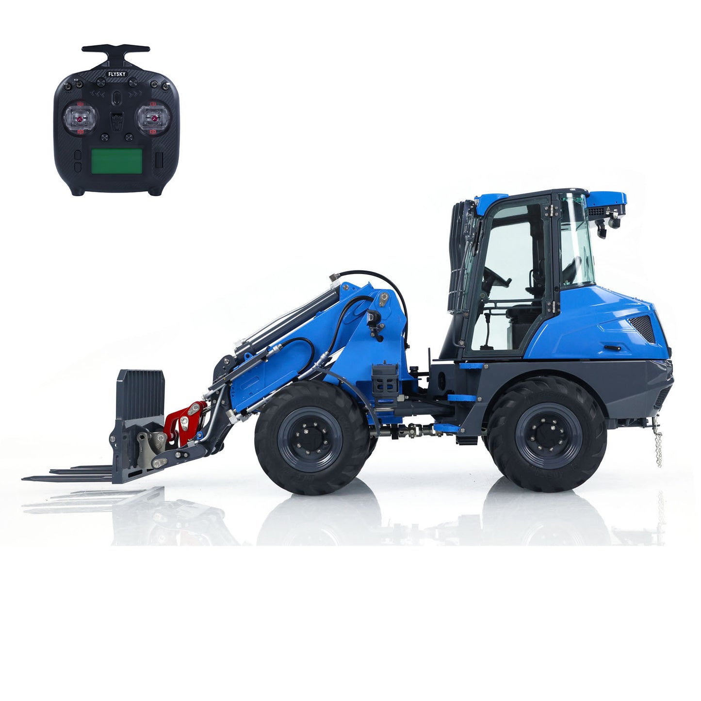 LESU 1/14 Hydraulic RC Telescopic Arm Loader AT1050 Radio Control Fork Truck Painted Assembled Engineering Vehicle FlySky ST8 Sound Light