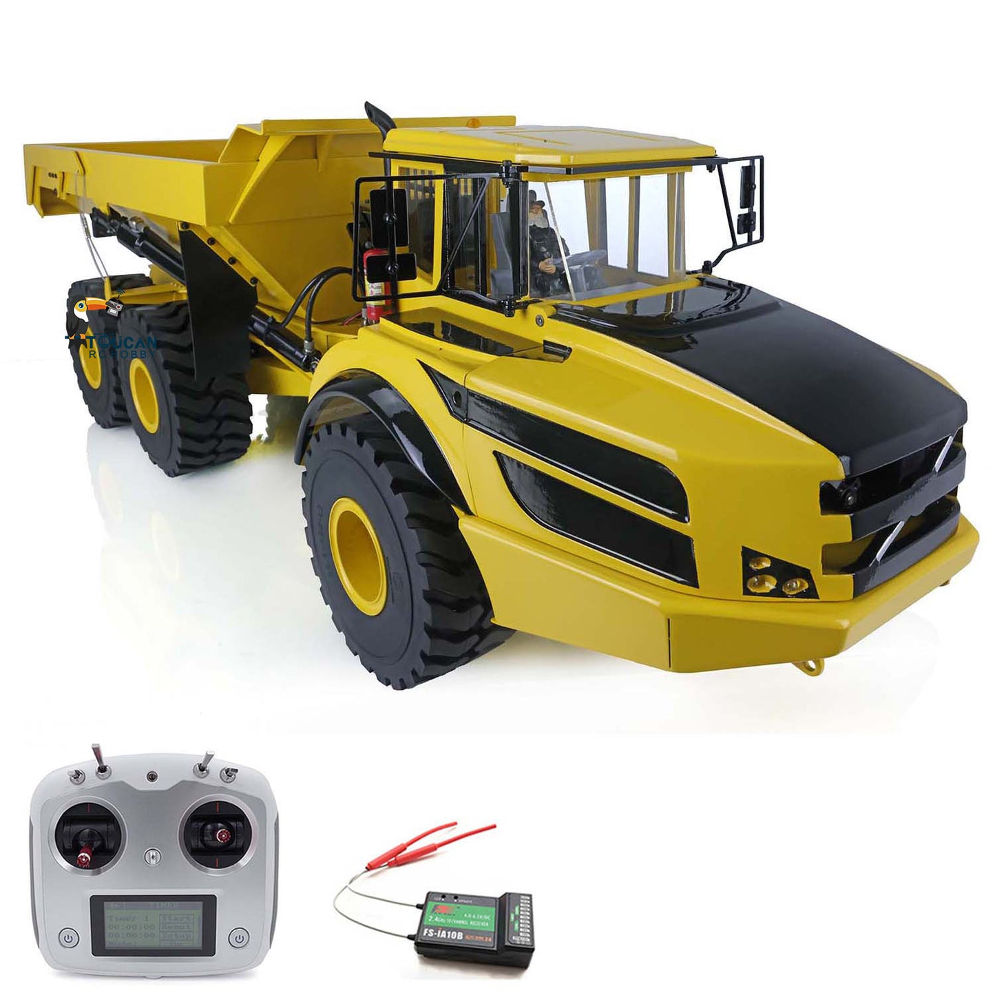 1/14 XDRC 6*6 Metal RC Hydraulic Articulated Truck Remote Control Dumper PNP DIY Hobby Model Motor ESC Light Sound