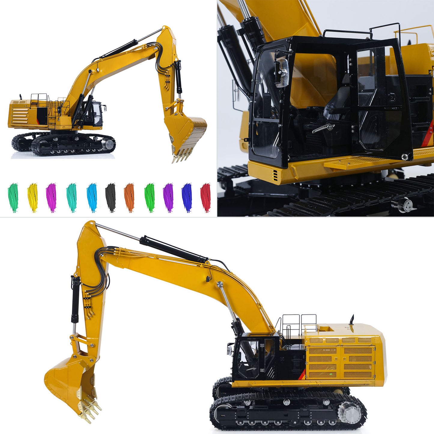 LESU C374F 1/14 Hydraulic RC Heavy Excavator Metal Radio Controlled Digger Construction Car Paladin PL18EV LITE 6CH Valve Brushless Motor Pump