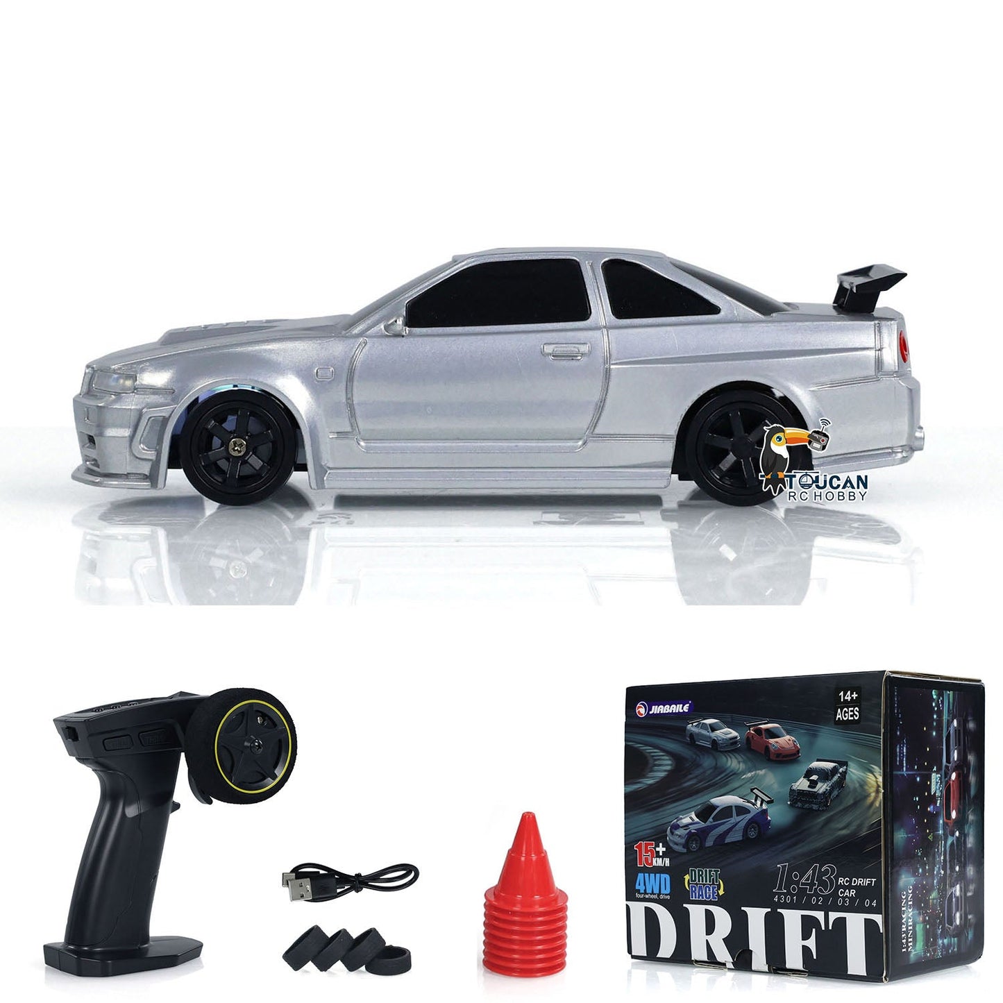 1/43 Plastic Mini Drift RC Car Race Car Toy Remote Control Radio Lights Traffic Safety Cone 11*4.5*3CM Emulated Car Hobby Models