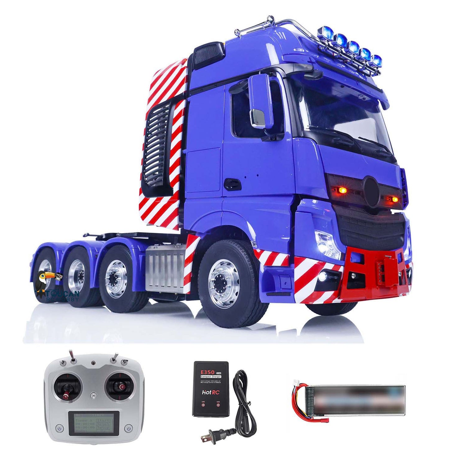 1/14 Scale LESU 8xX8 RC Tractor Truck Remote Controlled Car Model W/ Equipment Rack 3-speed Transmission Decorative Air Conditioner