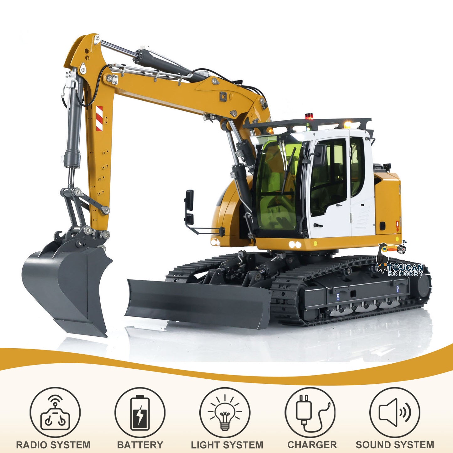 US STOCK 1/14 Radio Controlled Hydraulic Excavator LR 914 5ways Valve RC Digger Model RTR Electric Construction Vehicle ST8 Radio Battery