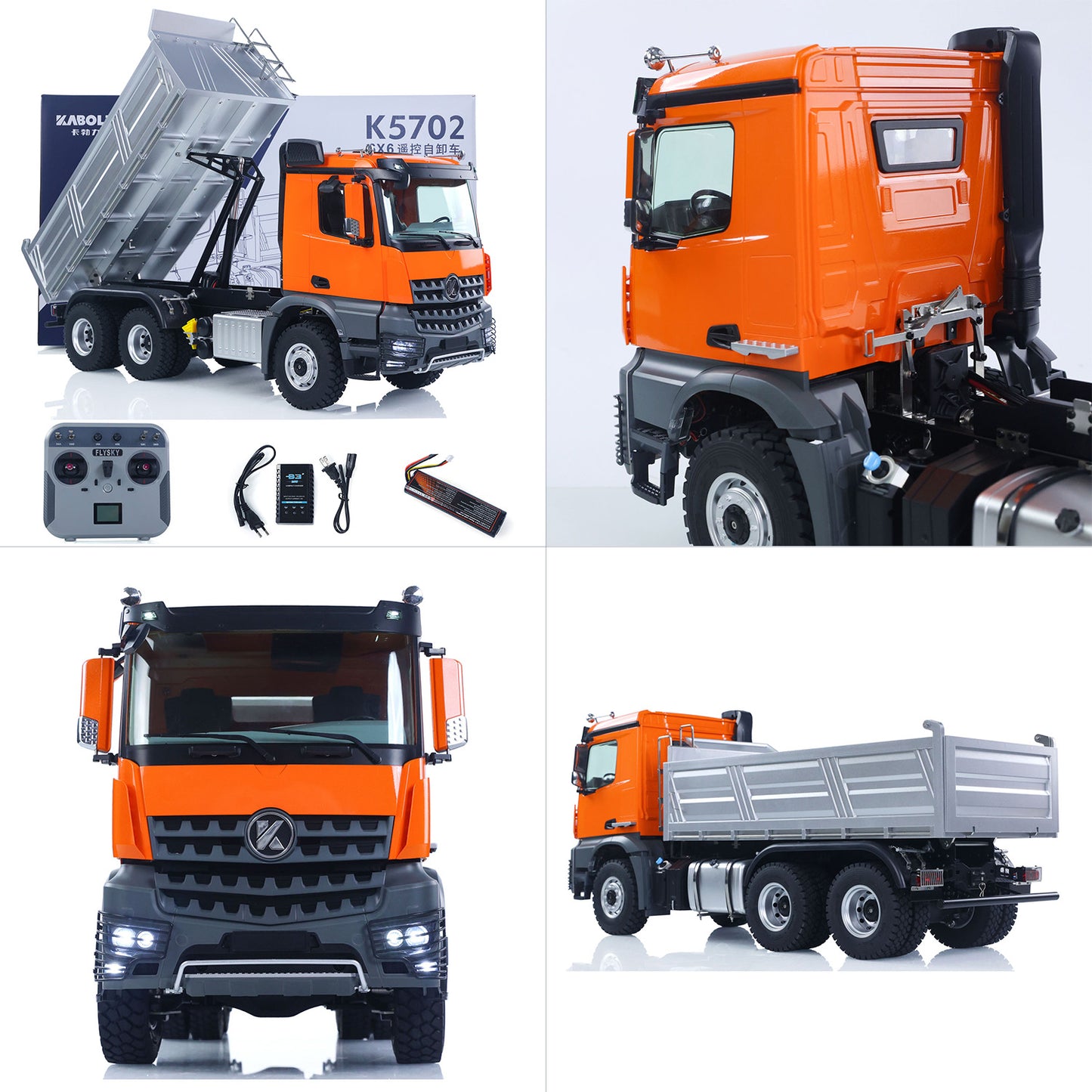 New 2.4G RC Electric Lifting Dumper 5702 Model 1:14 6x6 Remote Control Tipper Lifting Rod Vehicle Sound Light Motor RTR Car Toy