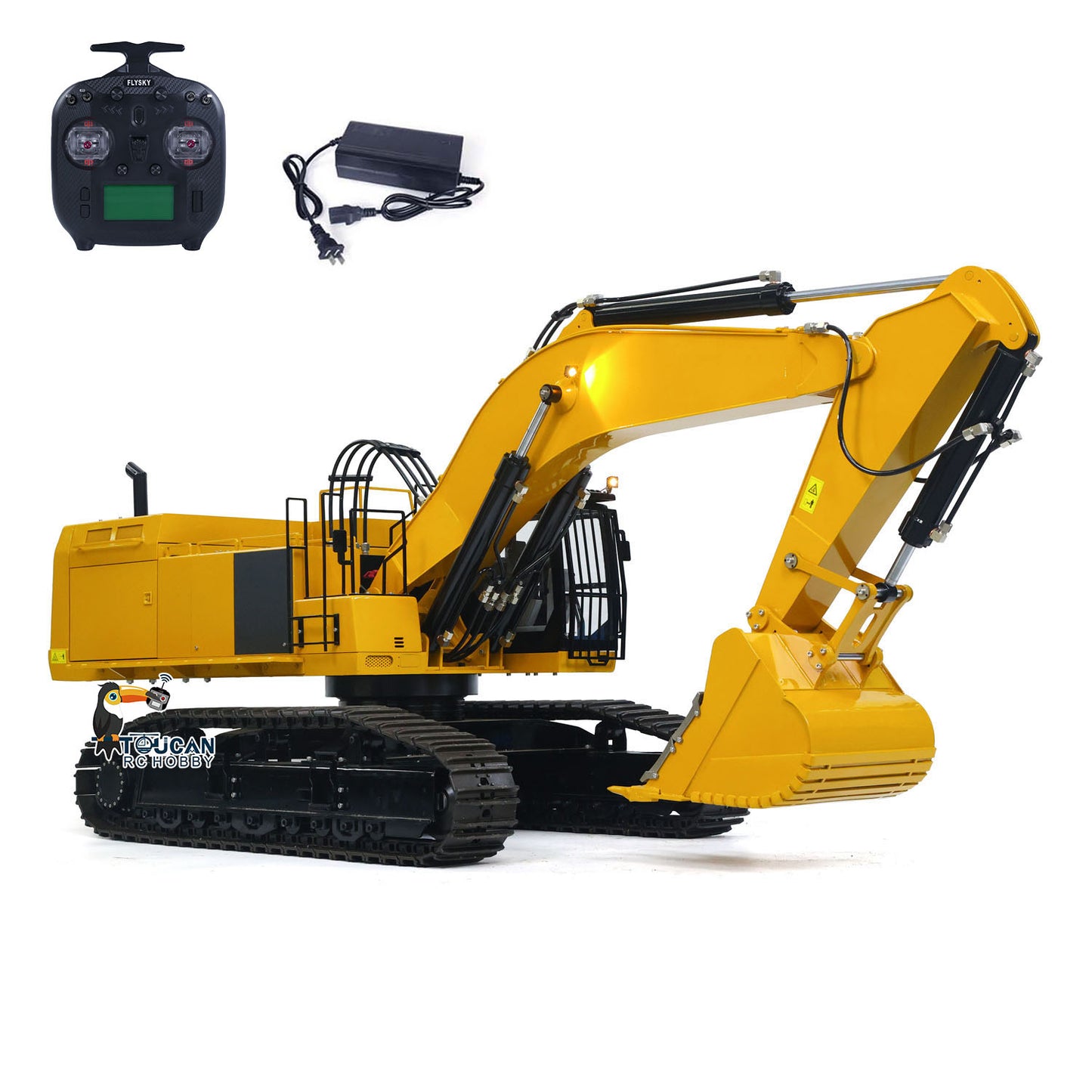 In Stock 150KG! Metal 1/8 390F RC Hydraulic Excavator Digger Shear Scissor Grab Bucket Ripper Quick Released Coupler