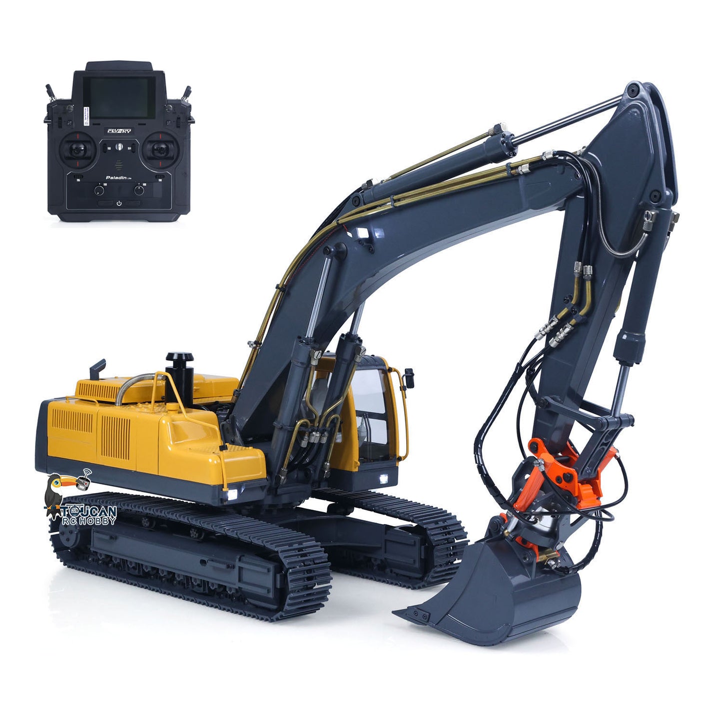 JDMODEL V2 1/14 Scale EC360 RC Digger Upgraded Radio Control Excavator Cars with Sound Light Module FlySky PL18 ESC Servo Motor
