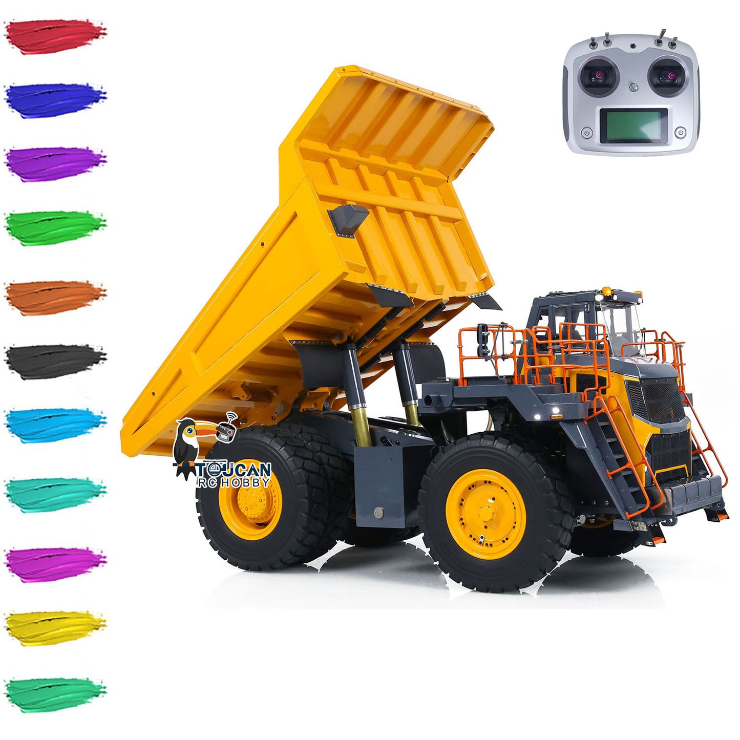 LESU 1/16 Aoue R100E Metal Hydraulic RC Mine Truck Car Radio Controlled Dumper ARTR Simulation Vehicle Model I6S Lights