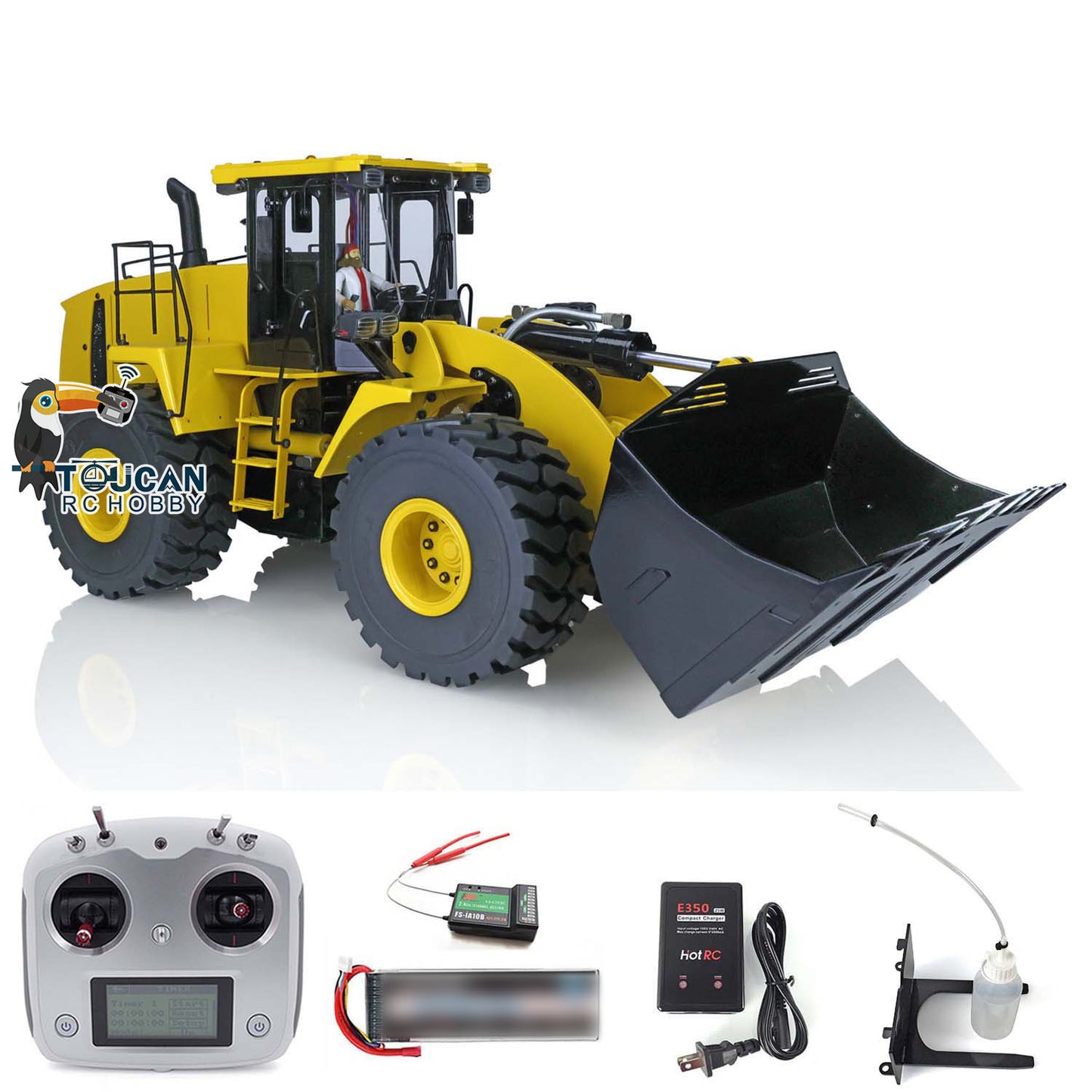 Metal XDRC 1/14 WA470 Hydraulic RC Loader RTR Remote Control Car Painted Model ESC Motor Servo Light Sound Battery No Tooth Bucket