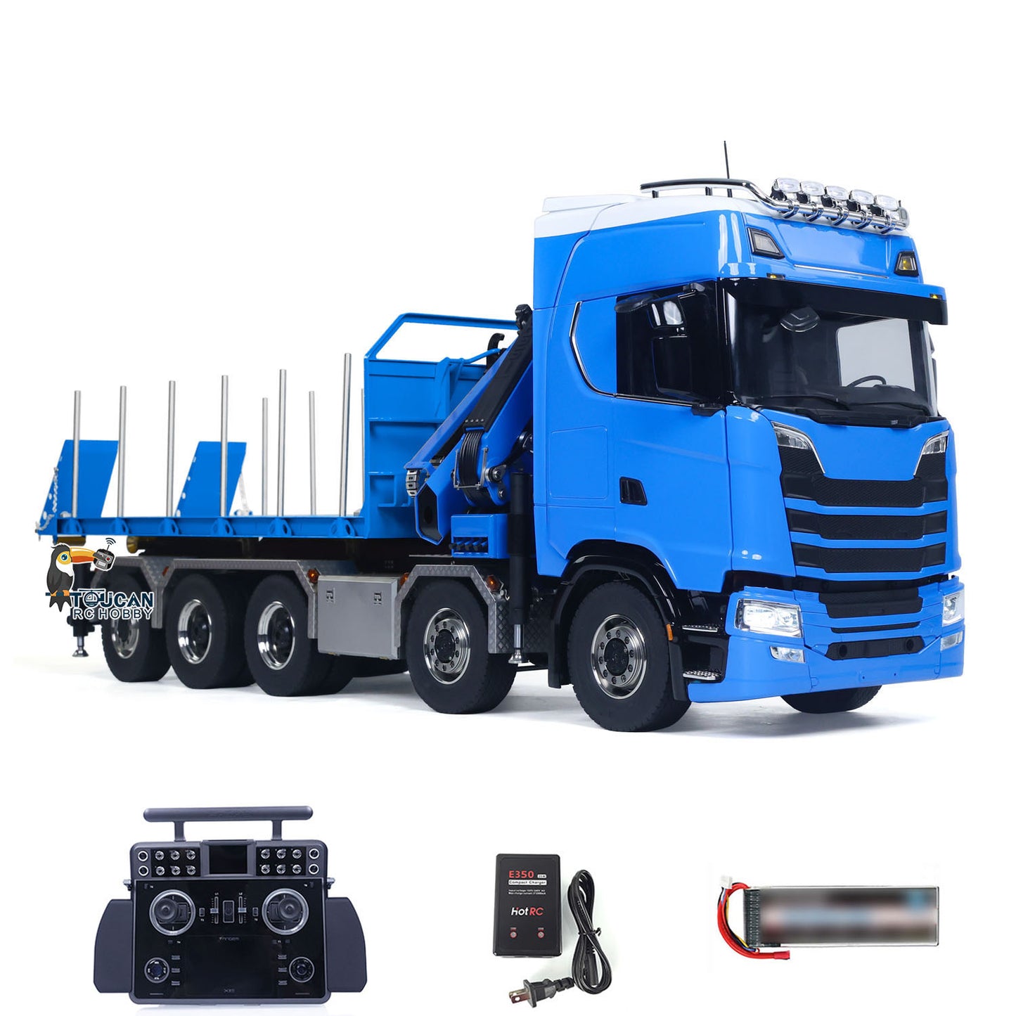 770S 1/14 RC Flatbed Timber 10x10 Metal Hydraulic Crane Radio Control Dump Truck