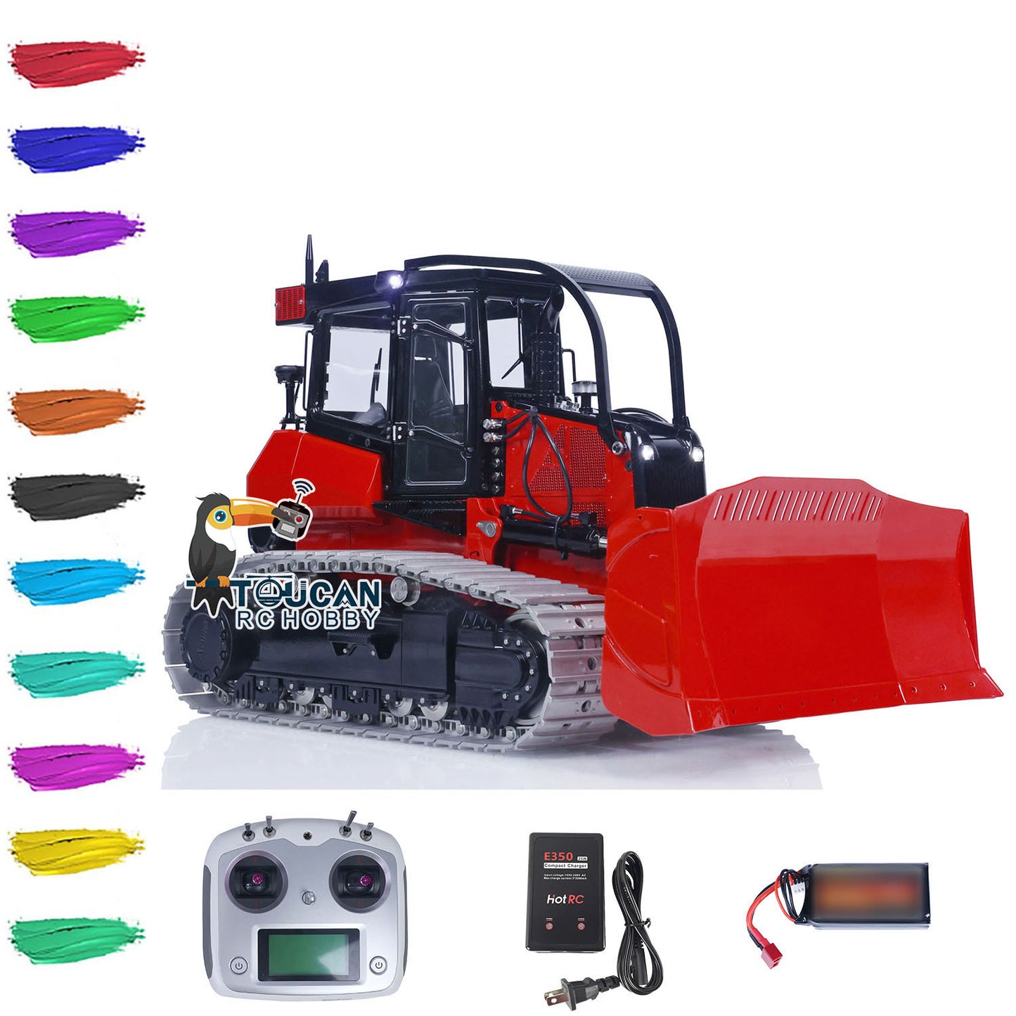 LESU Metal 1/14 Aoue 850K Hydraulic RC Bulldozer RTR Remote Control Dozer Simulation Model DIY Original Tracks FlySky I6S