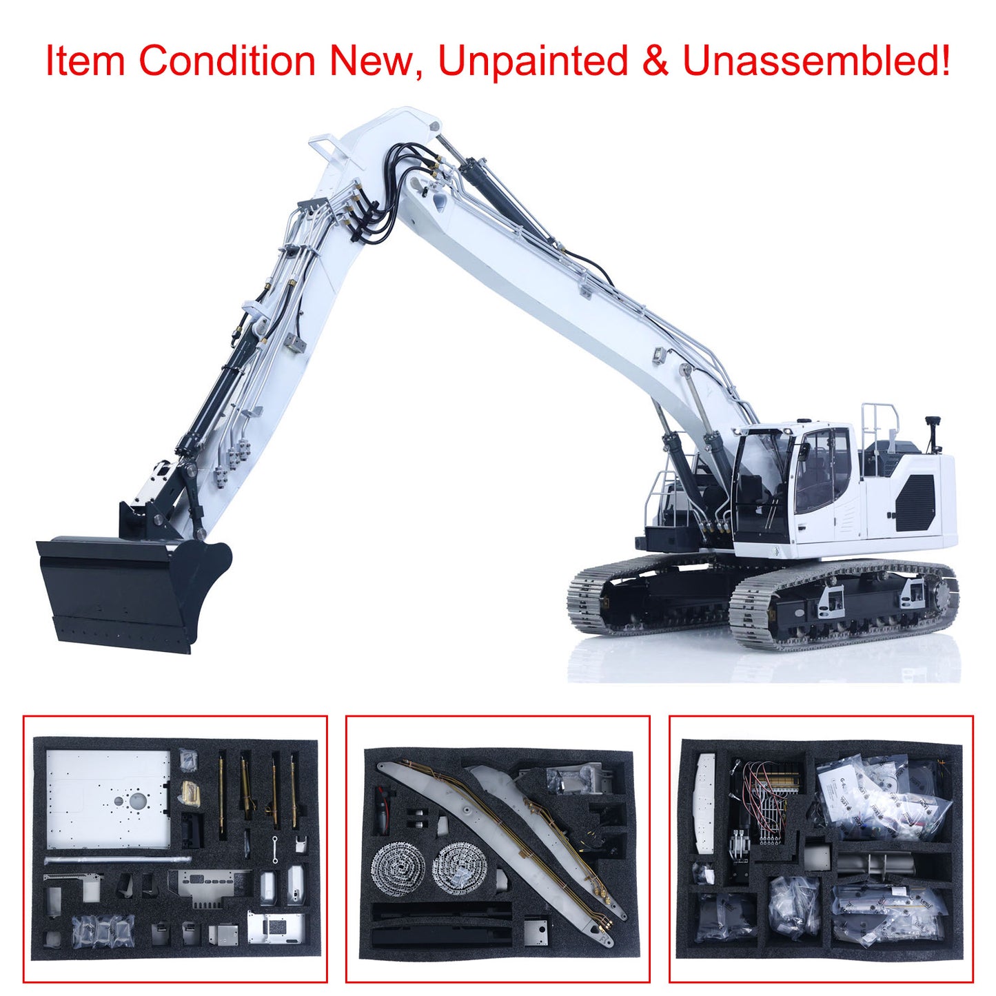 LESU AOUE LR945 KIT Unit 1/14 RC Hydraulic Long-reach Excavator CNC Extended Arm Digger Model Light 7CH Valve 4MPa Pump LCD Unassembled