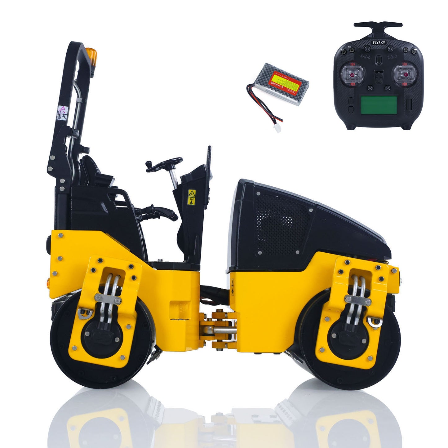 Fast Shipping 1/14 Metal RC Electric Road Roller BOM BW120AD RTR Remote Control Construction Vehicle Model Flysky ST8 Radio Battery Light System