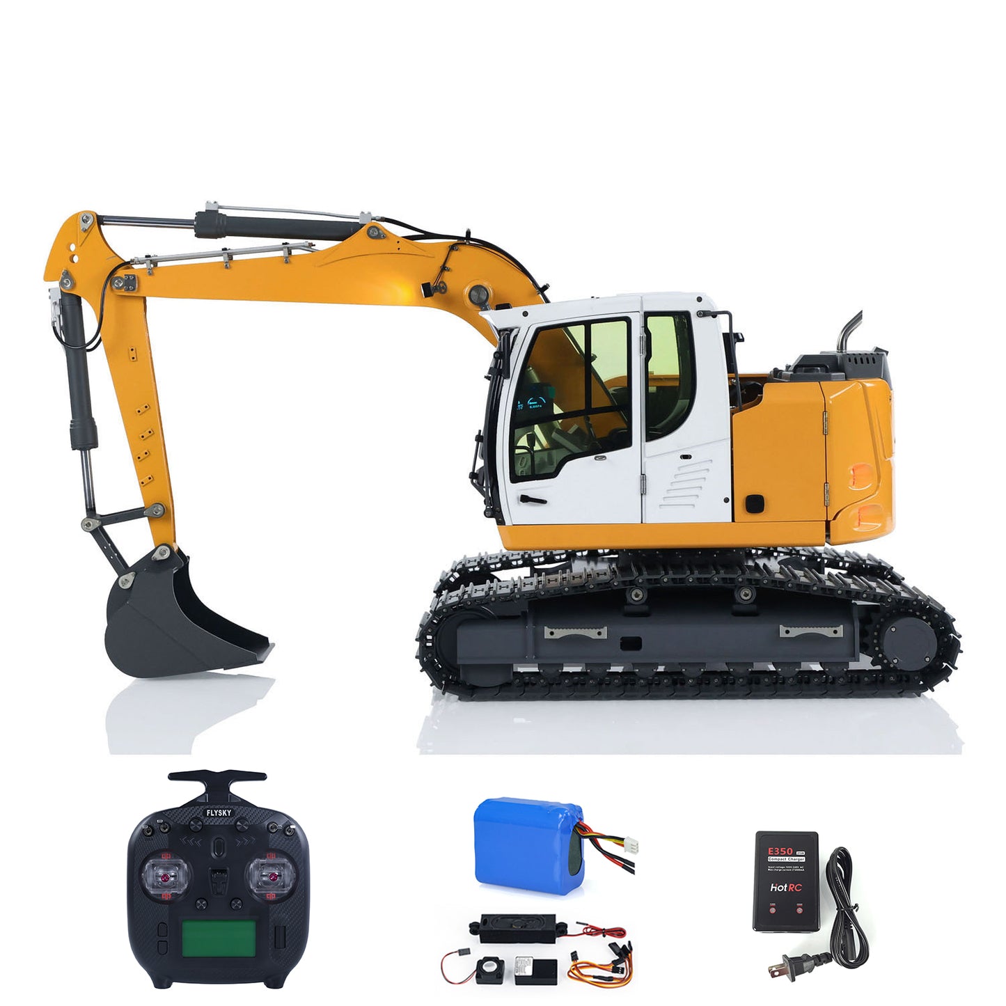 US STOCK 1/14 RC Hydraulic Excavator R920 JDM-208 Metal Remote Control Digger Model Sound