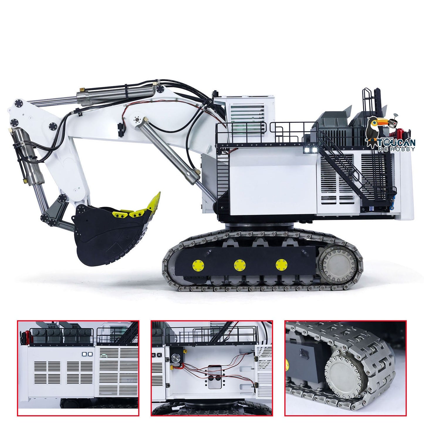 Metal 1/25 R9800 RC Hydraulic Equipment Excavator Heavy Duty Remote Control Diggers Double Pump Hobby Models PNP RTR