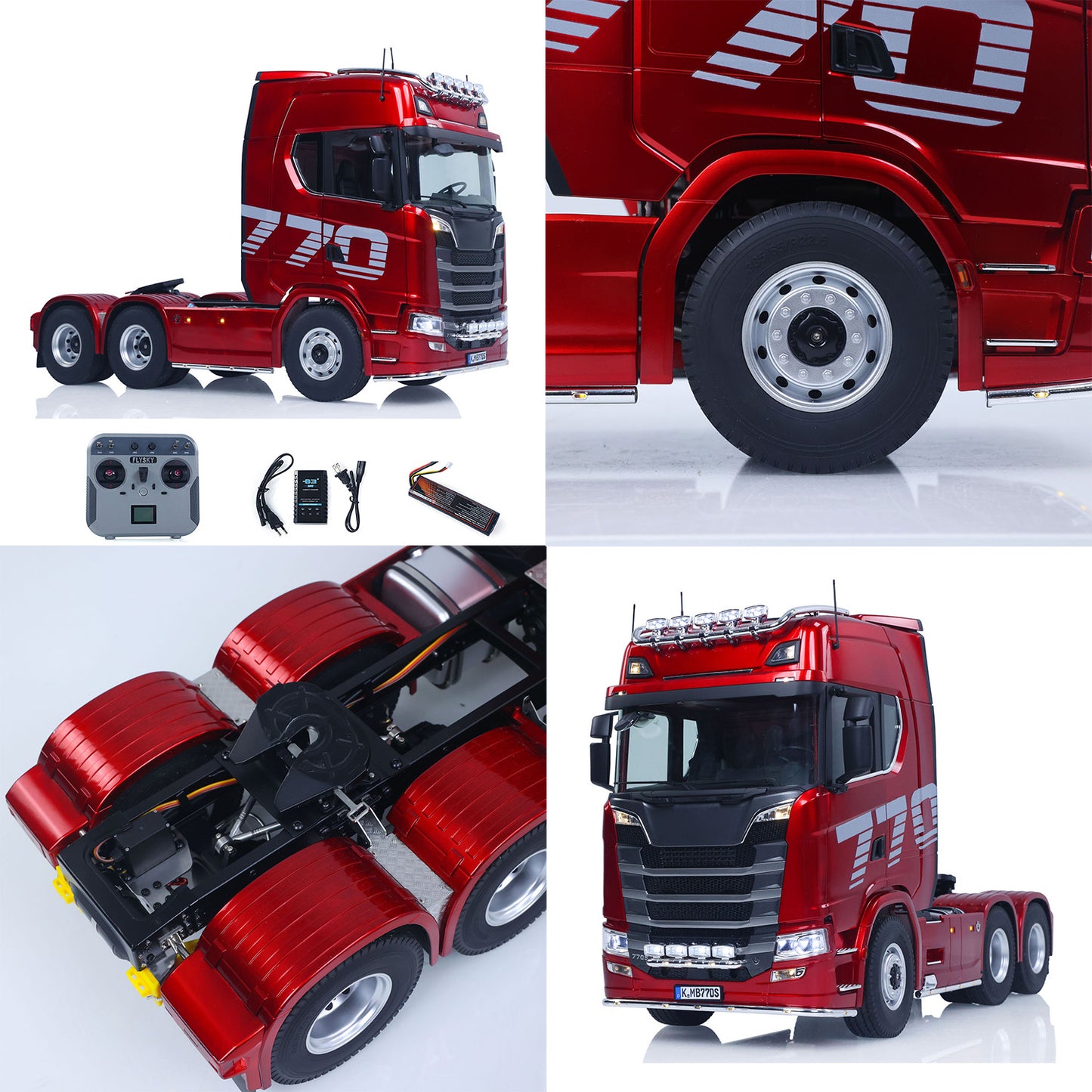 Fast Shipping KABOLITE 1/14 770S 100 RC Tractor Truck 6x6 Remote Control Lorry Car 2Speed Gearbox Differential Lock Battery Radio RTR Model