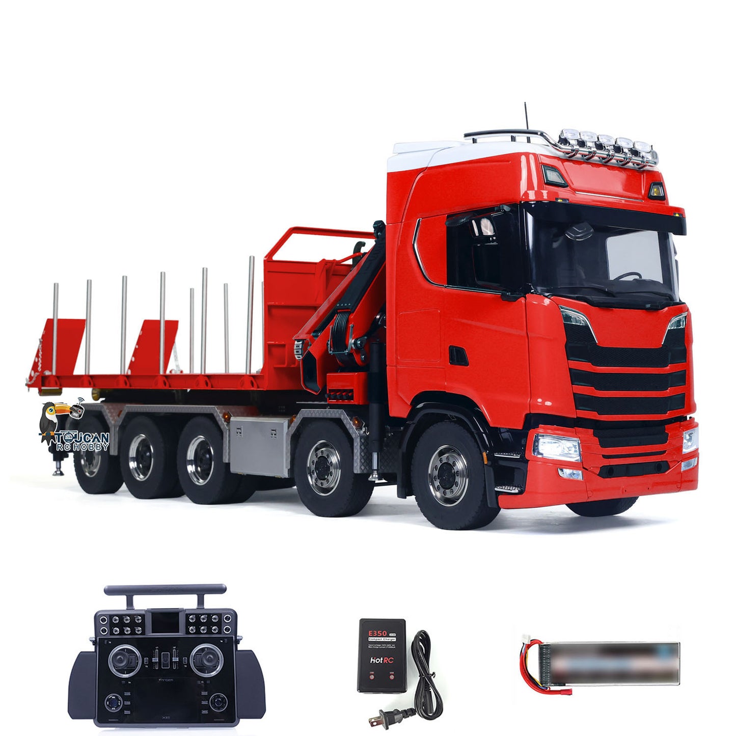 770S 1/14 RC Flatbed Timber 10x10 Metal Hydraulic Crane Radio Control Dump Truck